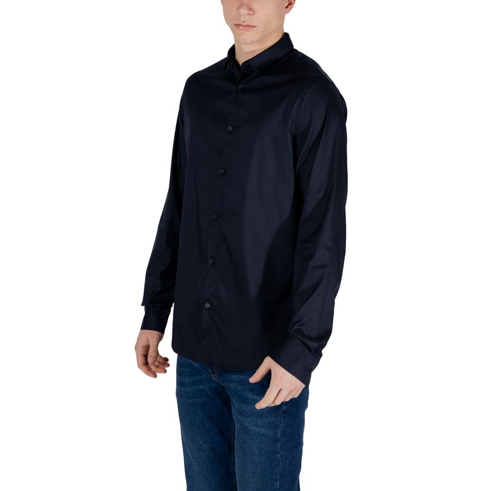 Armani Exchange Blaues Lyocell-Hemd
