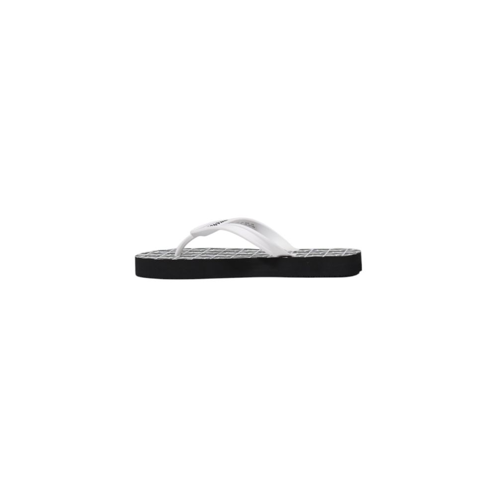 Armani Exchange Schwarze und weiße Flip-Flop-Sandale aus Gummi