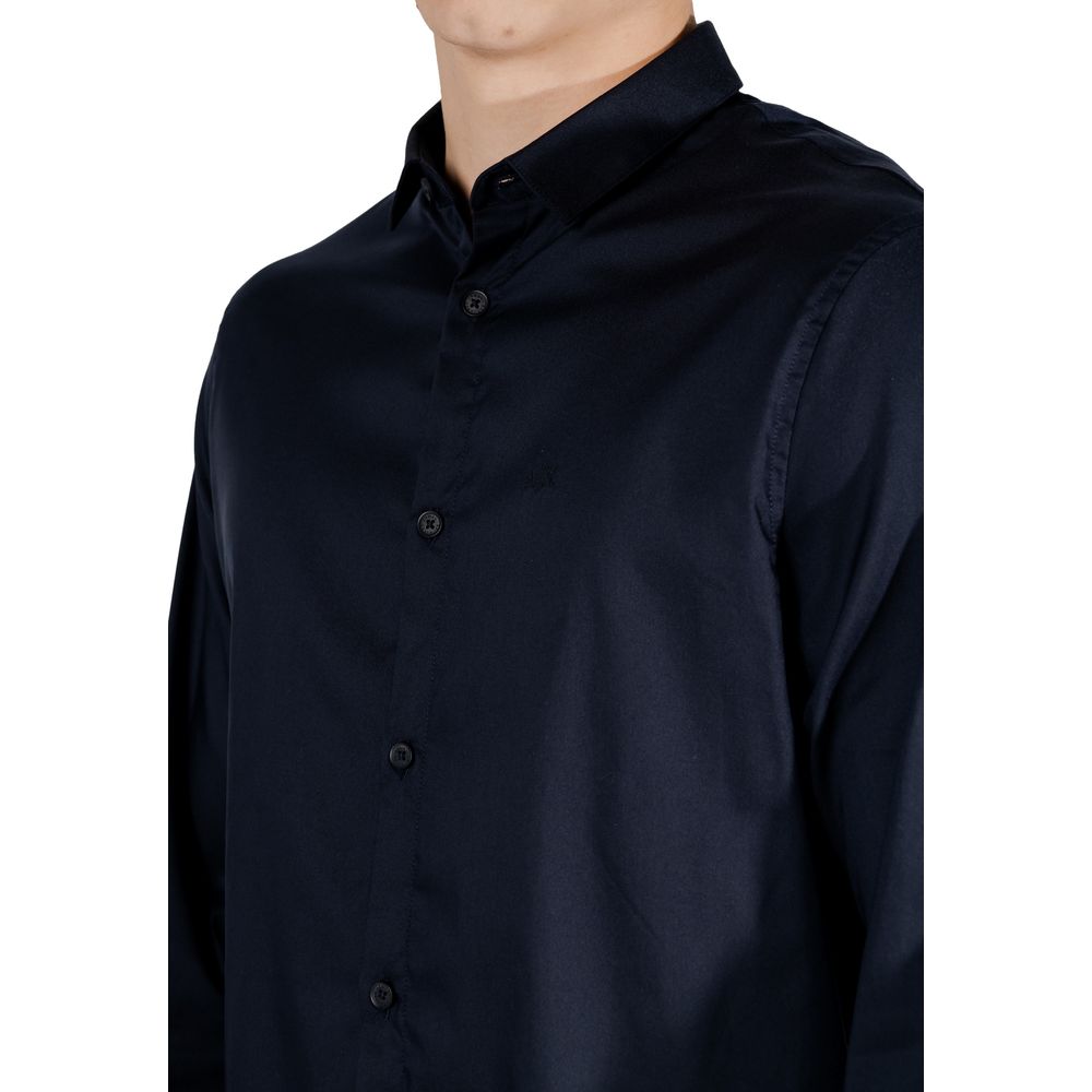 Armani Exchange Blaues Lyocell-Hemd