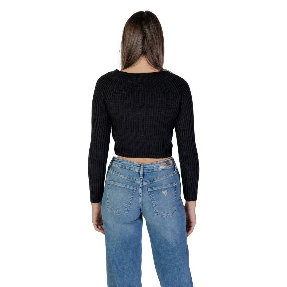 Jacqueline De Yong Schwarzer Marabou-Sweatshirt