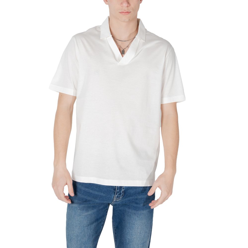 Armani Exchange Weißes Baumwoll-Poloshirt