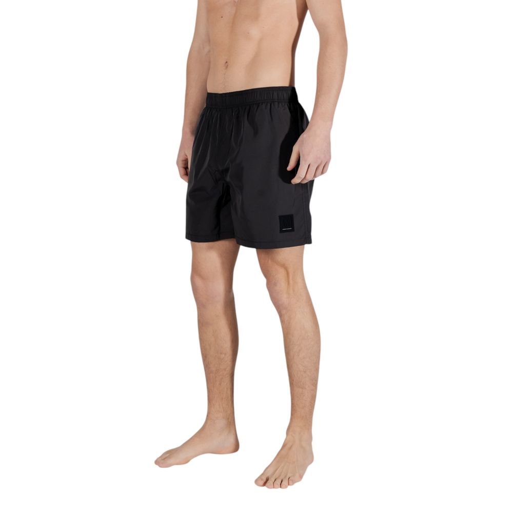 Armani Exchange Schwarze Polyester-Badeshorts