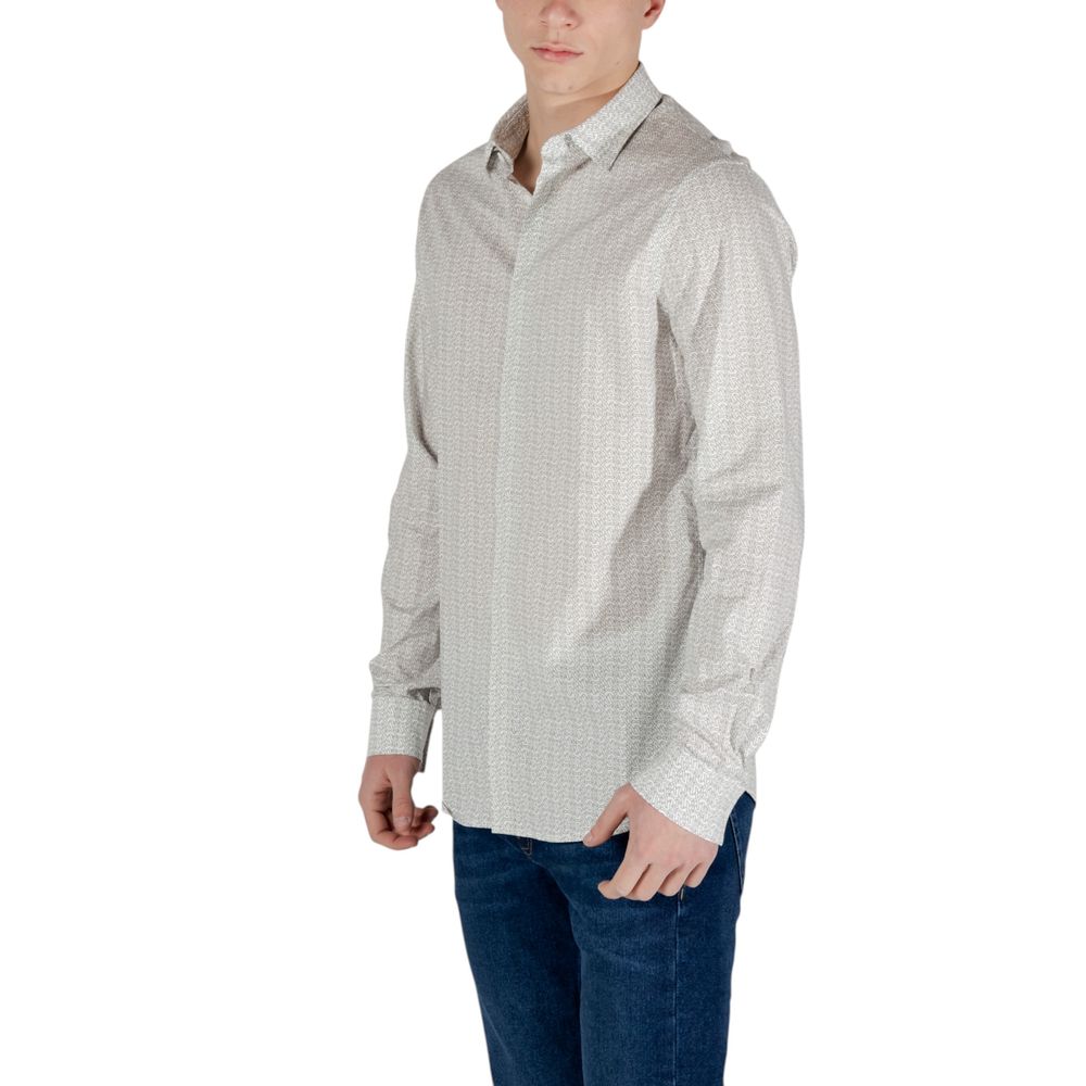 Armani Exchange Cremefarbenes Baumwollhemd