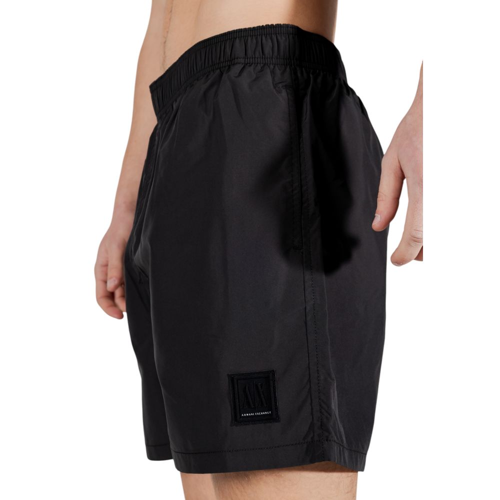 Armani Exchange Schwarze Polyester-Badeshorts