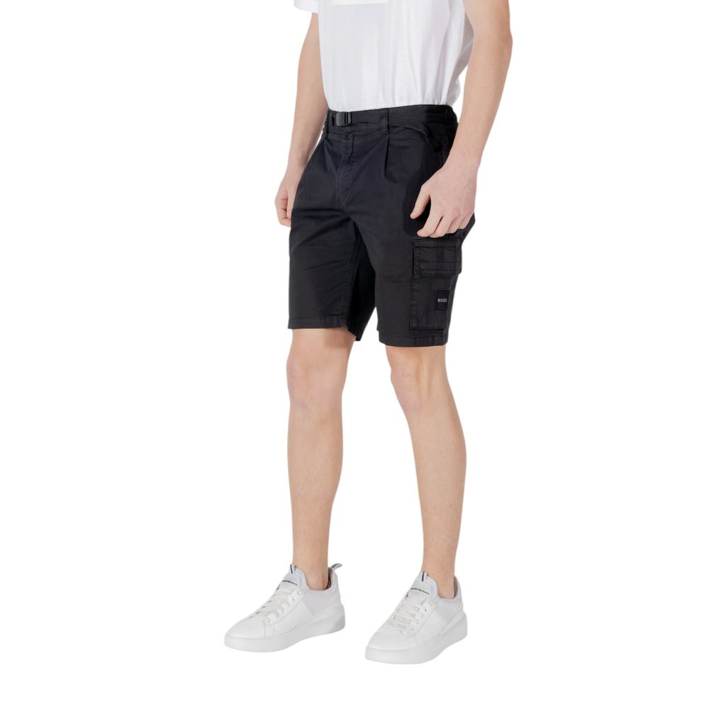 Hugo Boss Schwarze Baumwoll-Bermudas