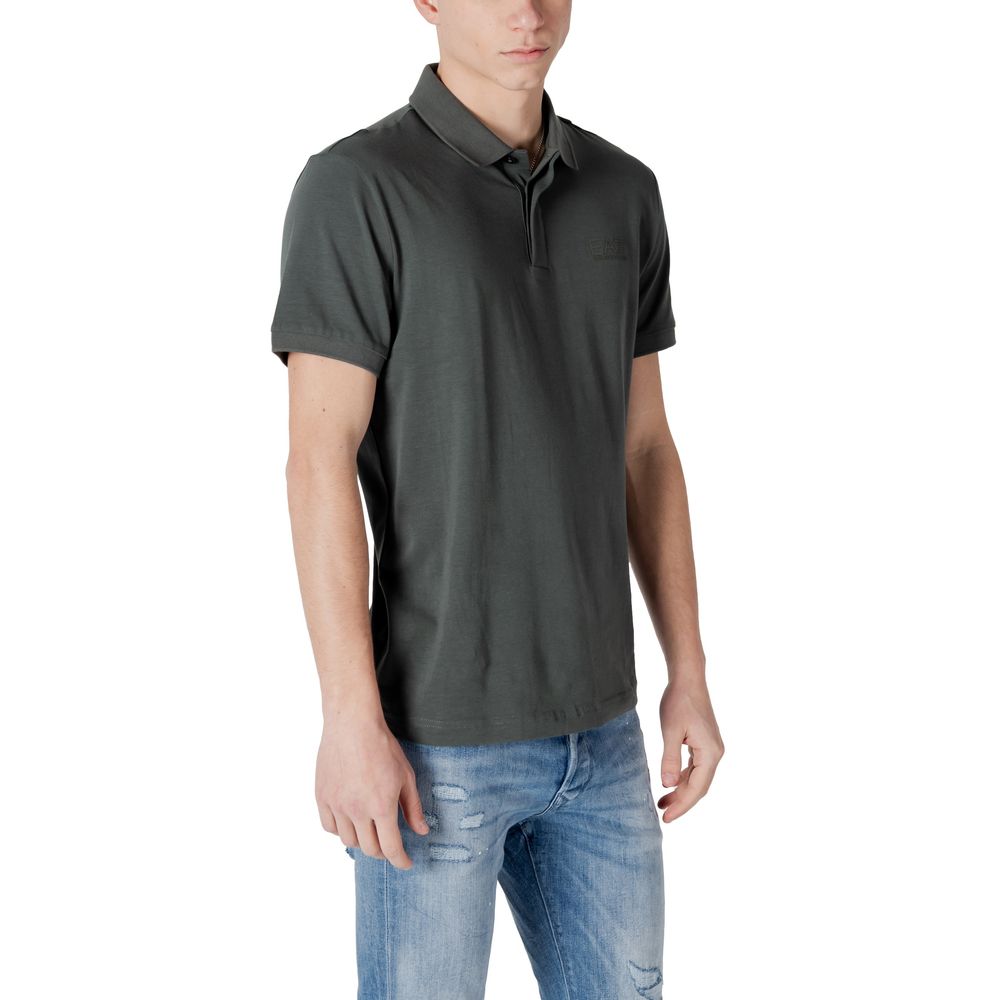 EA7 Emporio Armani Grünes Baumwoll-Poloshirt