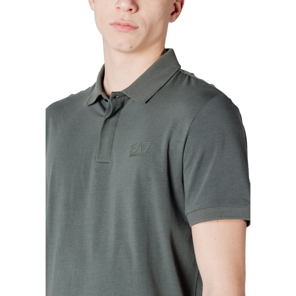 EA7 Emporio Armani Grünes Baumwoll-Poloshirt