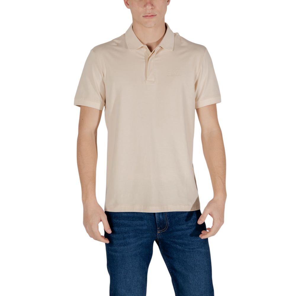 EA7 Emporio Armani Beigefarbenes Baumwoll-Poloshirt