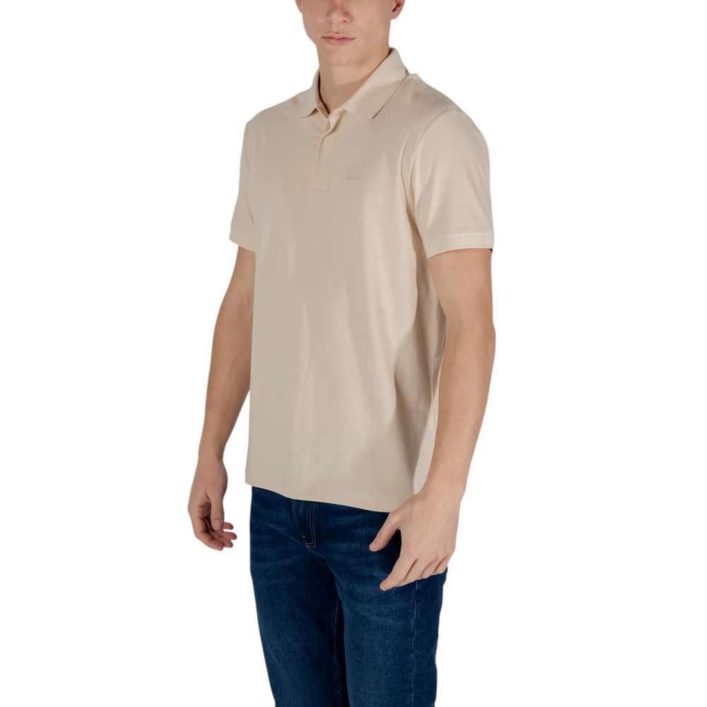 EA7 Emporio Armani Beigefarbenes Baumwoll-Poloshirt