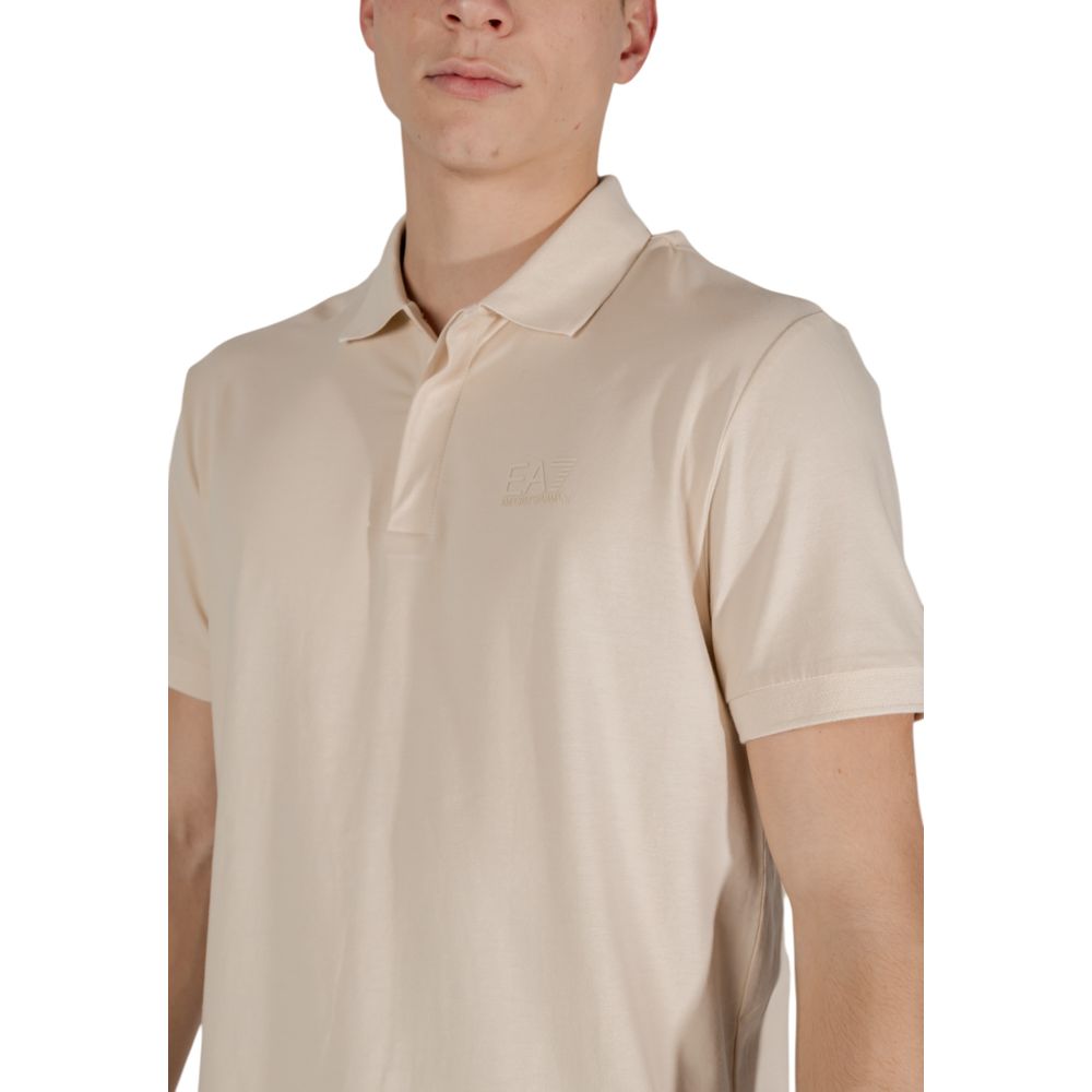 EA7 Emporio Armani Beigefarbenes Baumwoll-Poloshirt