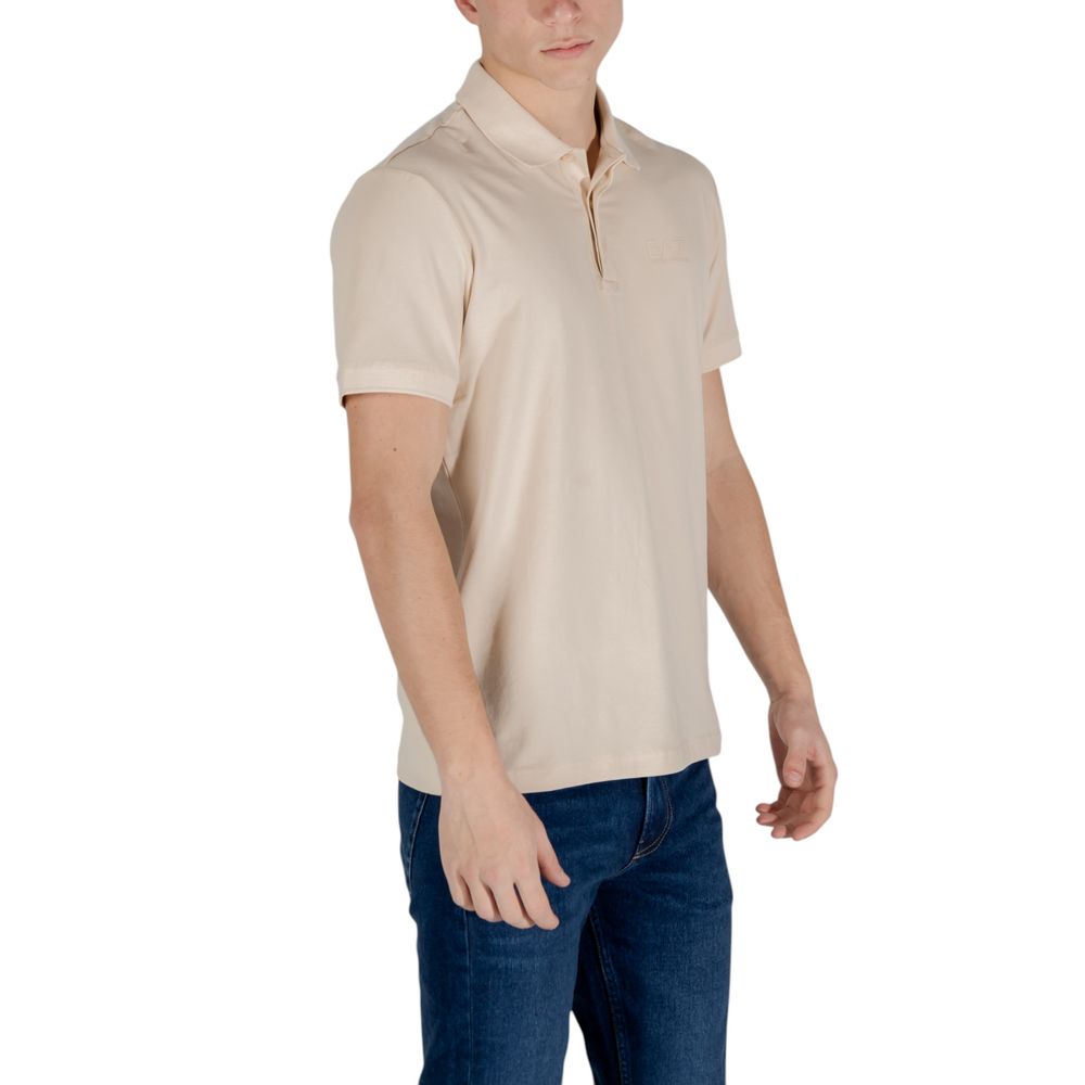 EA7 Emporio Armani Beigefarbenes Baumwoll-Poloshirt