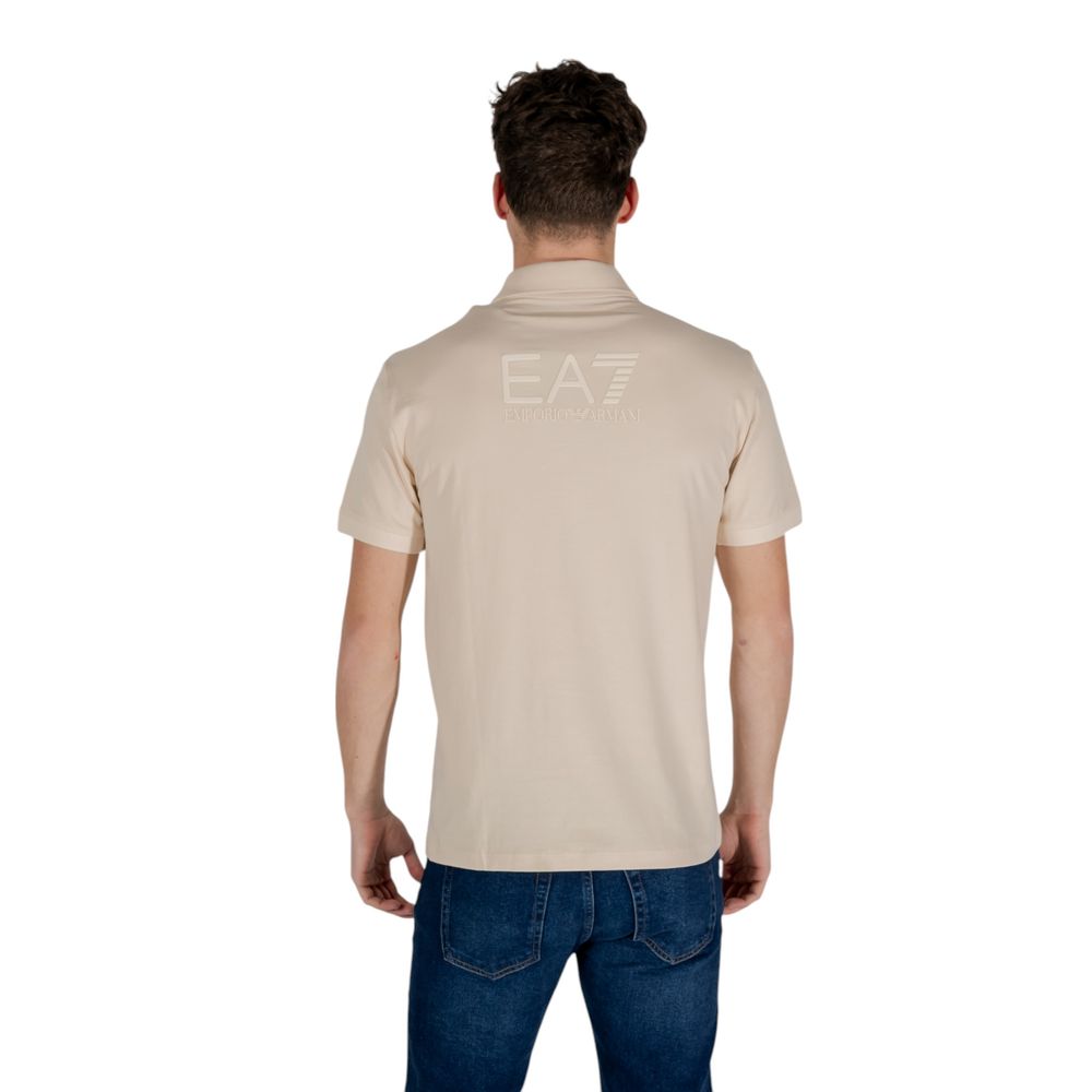 EA7 Emporio Armani Beigefarbenes Baumwoll-Poloshirt