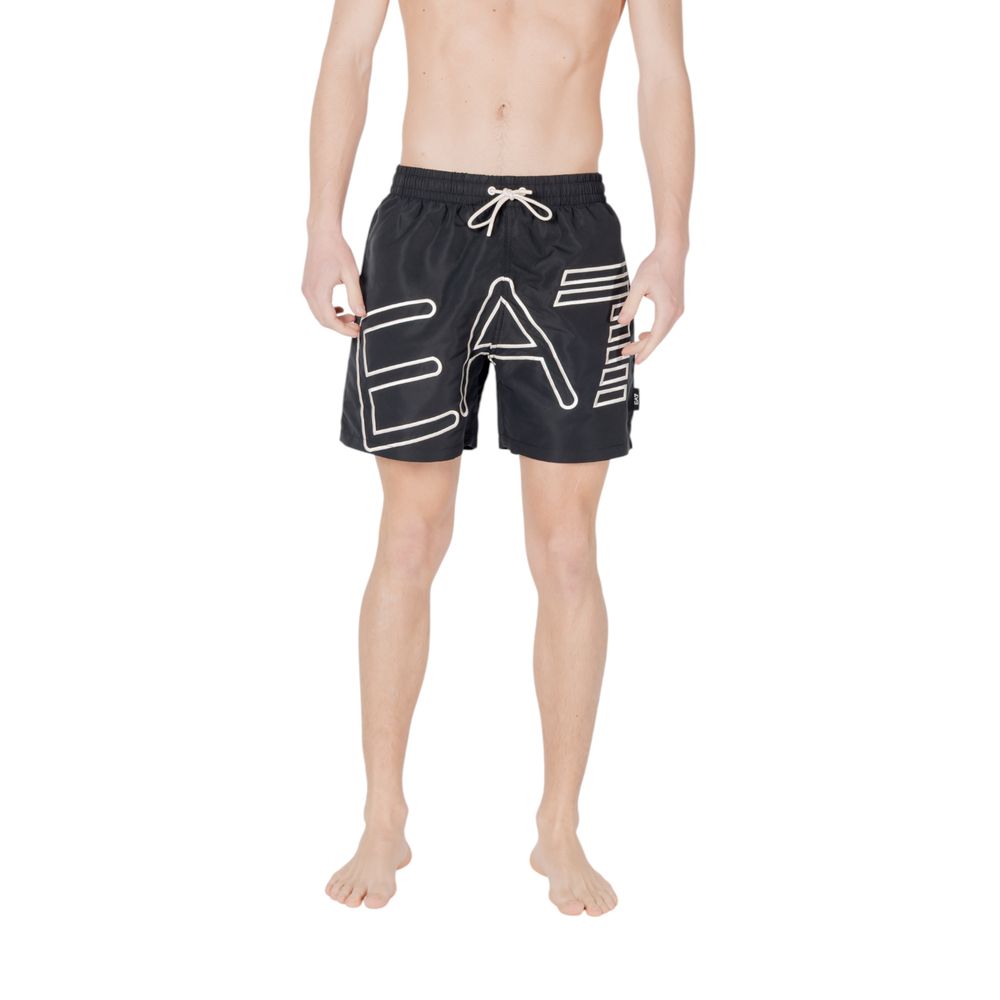 EA7 Emporio Armani Schwarze Polyester-Badeshorts