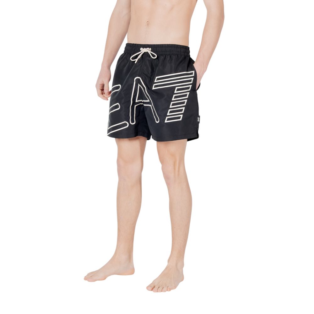 EA7 Emporio Armani Schwarze Polyester-Badeshorts