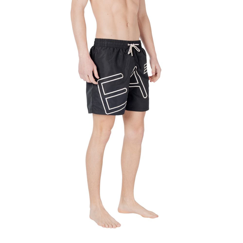 EA7 Emporio Armani Schwarze Polyester-Badeshorts