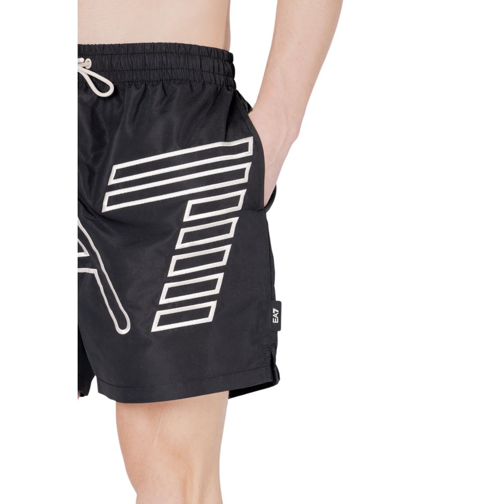 EA7 Emporio Armani Schwarze Polyester-Badeshorts
