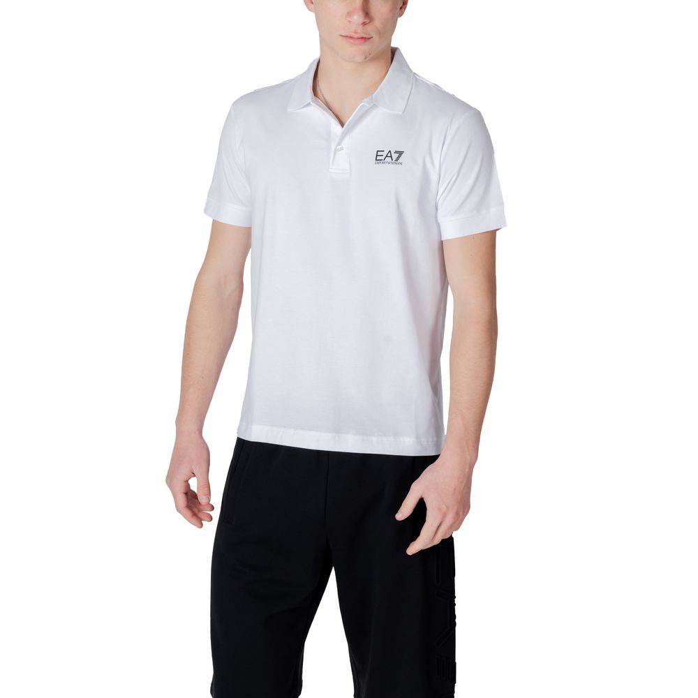 EA7 Emporio Armani Weißes Baumwoll-Poloshirt