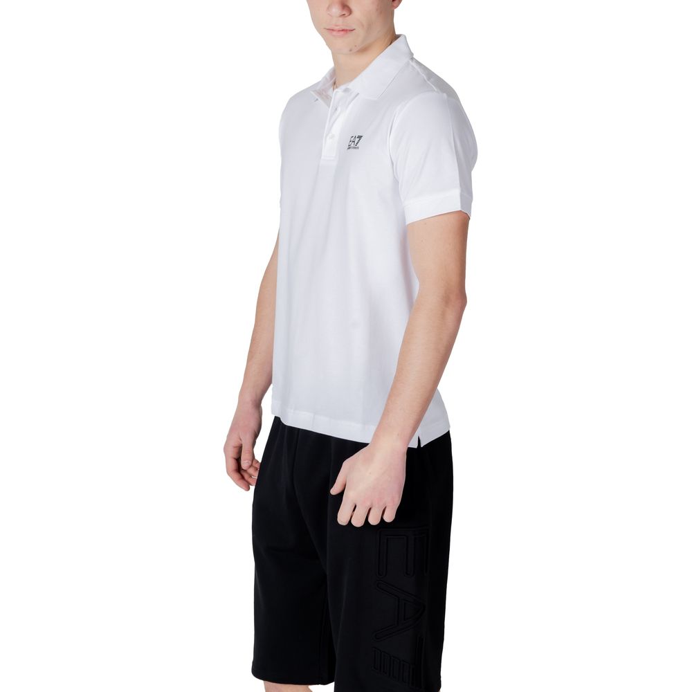EA7 Emporio Armani Weißes Baumwoll-Poloshirt