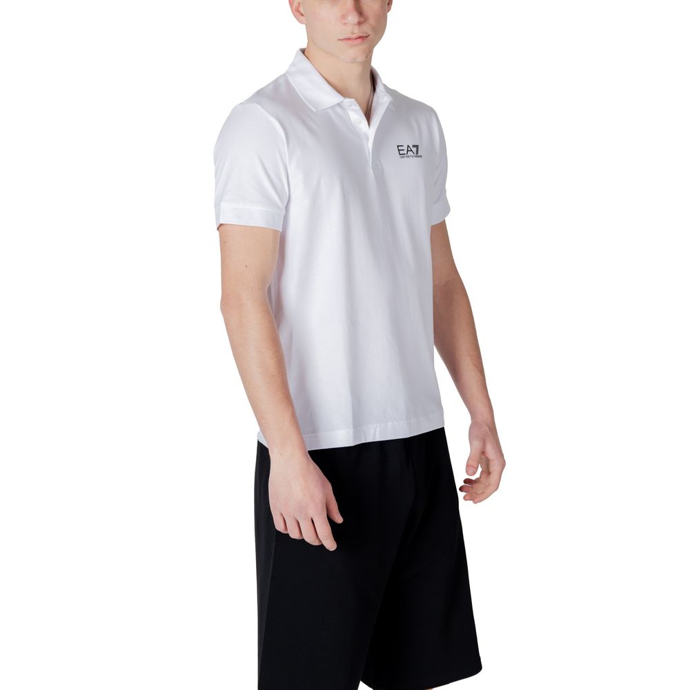 EA7 Emporio Armani Weißes Baumwoll-Poloshirt