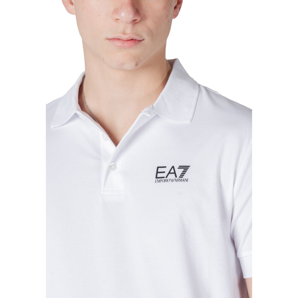EA7 Emporio Armani Weißes Baumwoll-Poloshirt