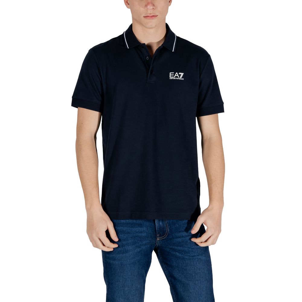 EA7 Emporio Armani Blaues Baumwoll-Poloshirt