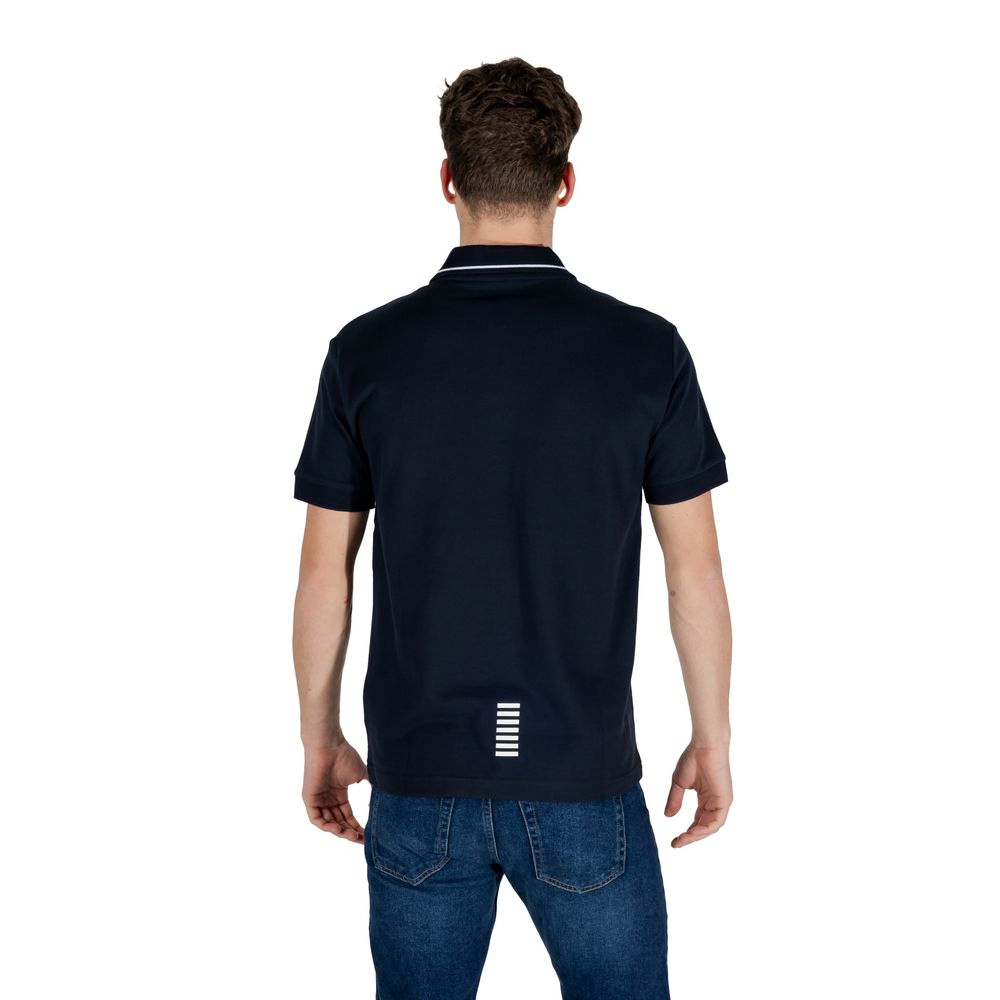 EA7 Emporio Armani Blaues Baumwoll-Poloshirt