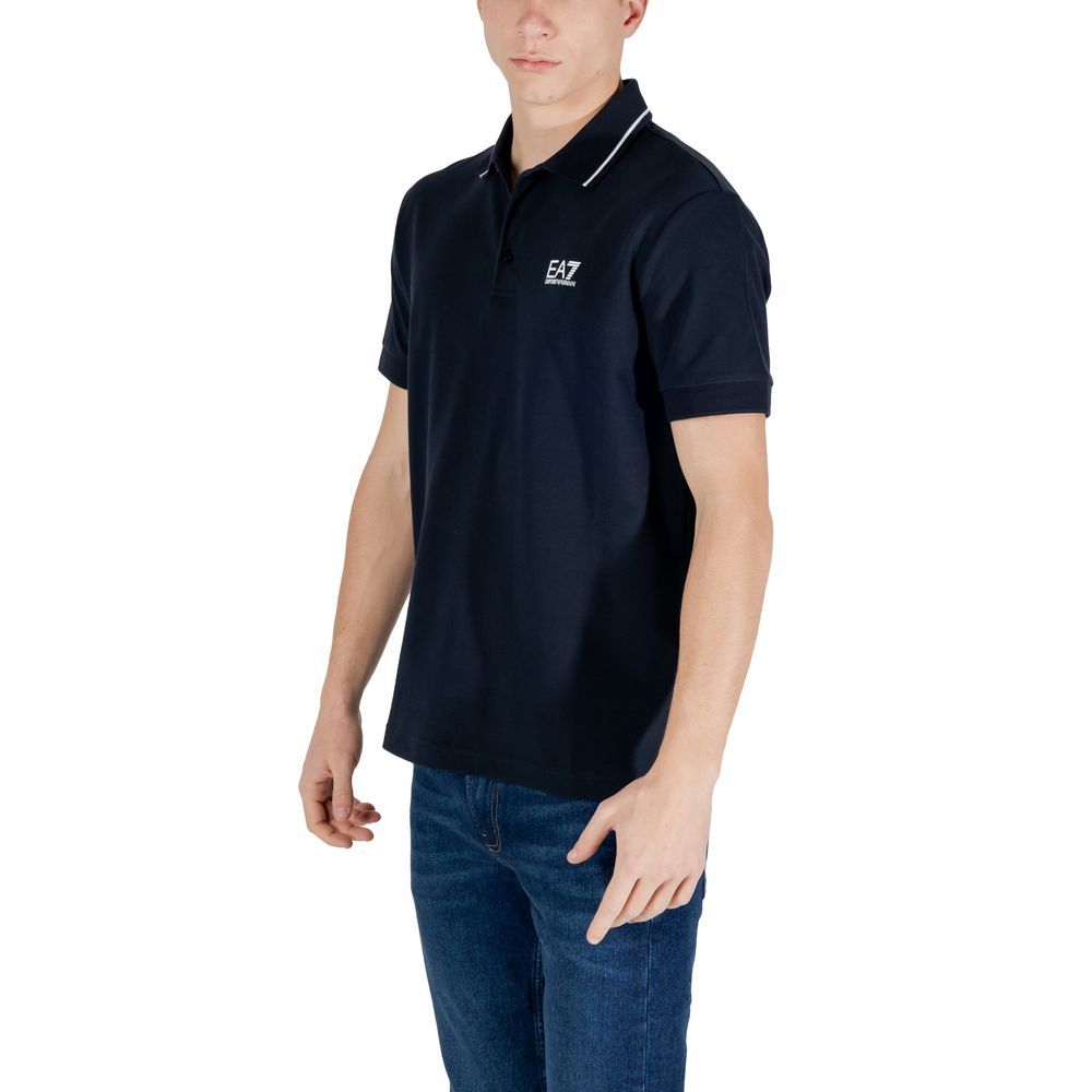 EA7 Emporio Armani Blaues Baumwoll-Poloshirt