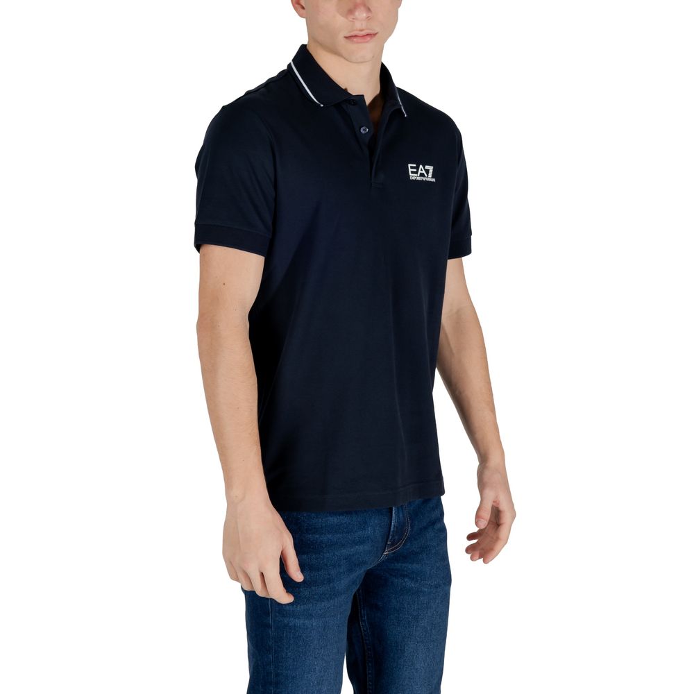 EA7 Emporio Armani Blaues Baumwoll-Poloshirt