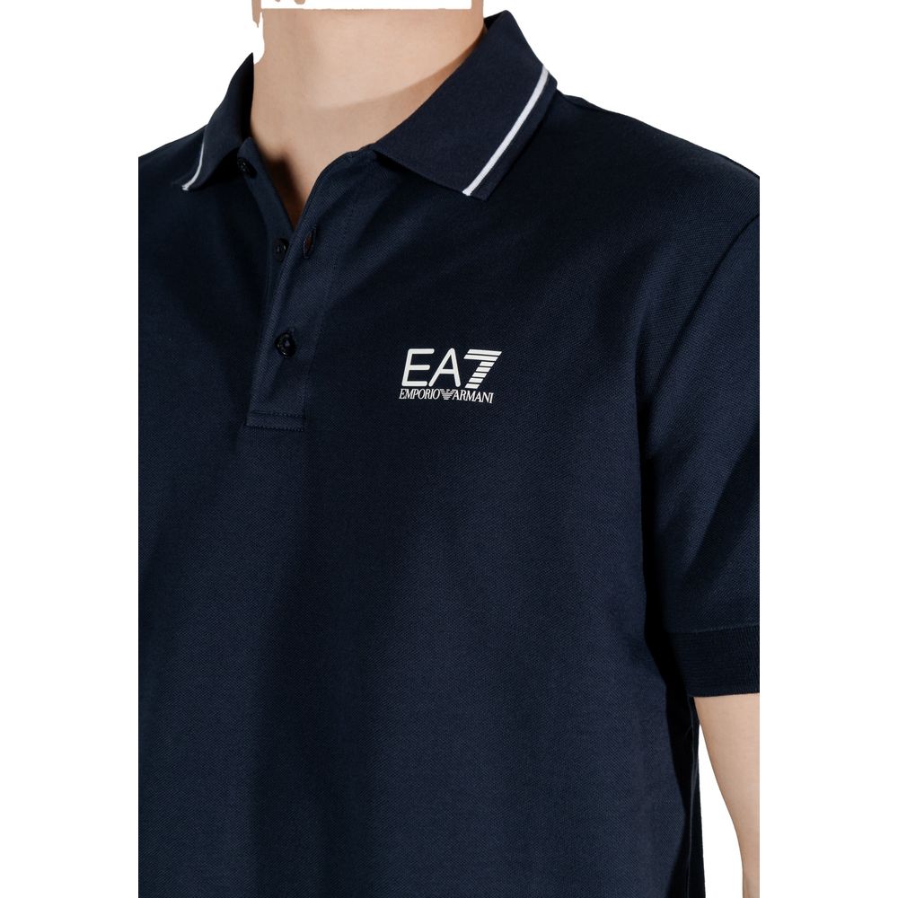 EA7 Emporio Armani Blaues Baumwoll-Poloshirt
