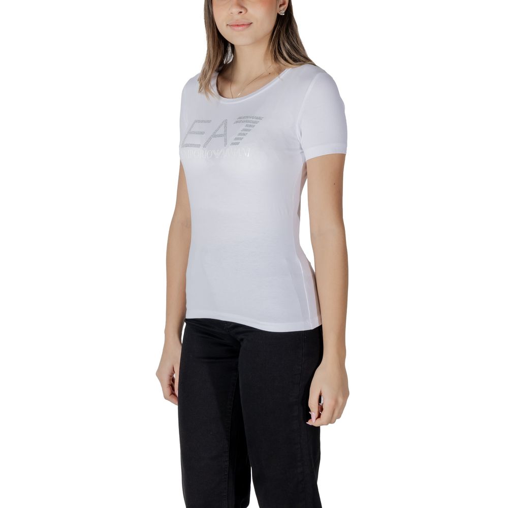 EA7 Emporio Armani T-Shirt aus weißer Baumwolle