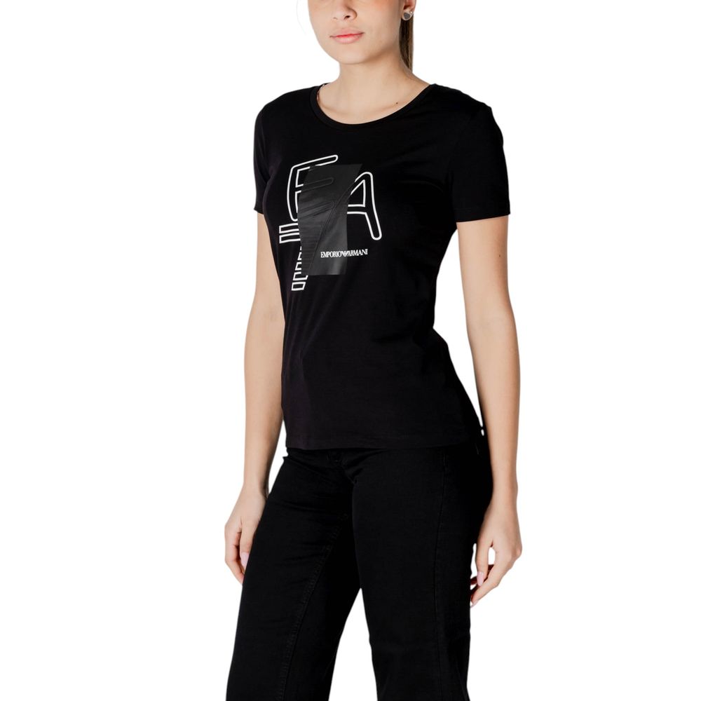 EA7 Emporio Armani Schwarzes T-Shirt aus Baumwolle