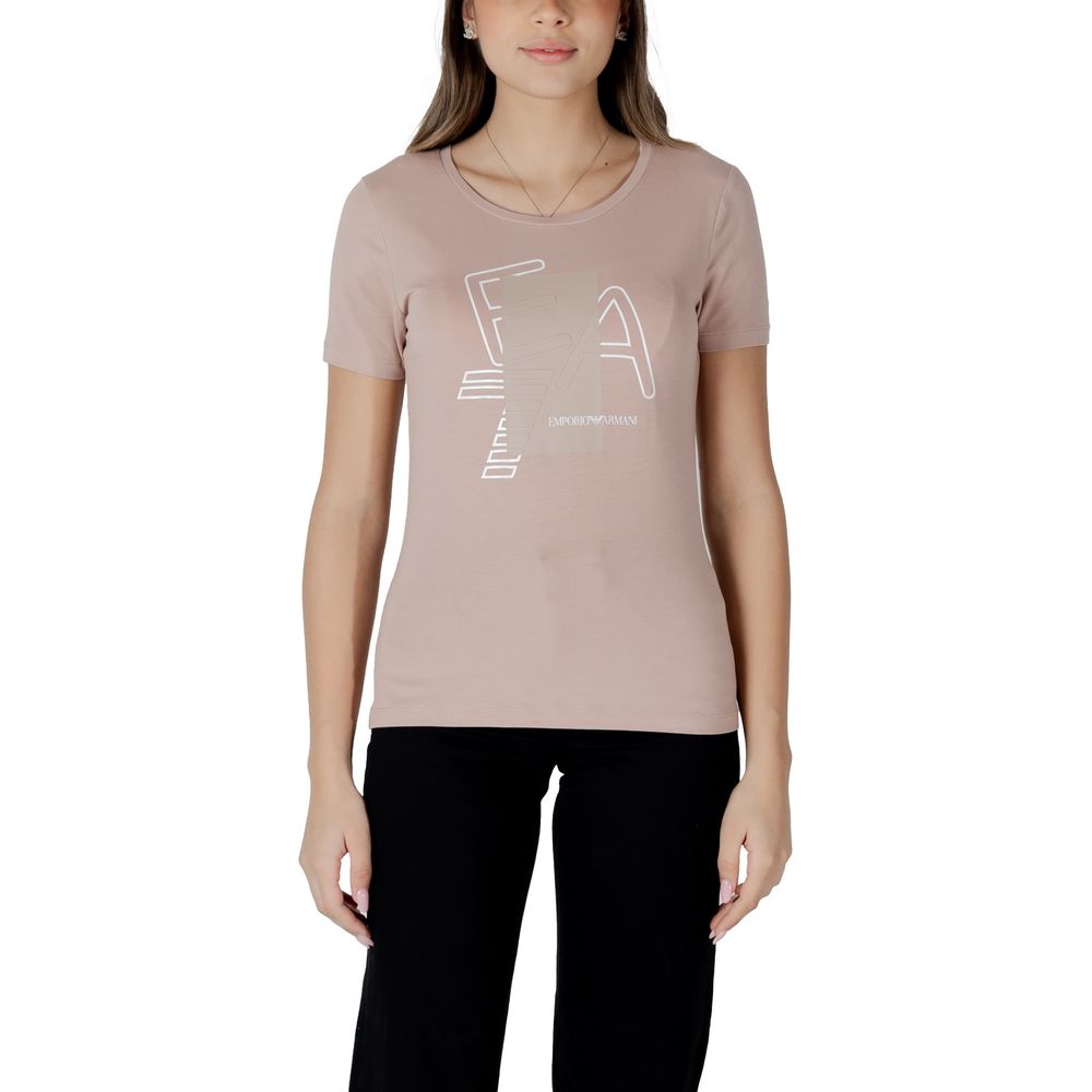 EA7 Emporio Armani Rosa T-Shirt aus Baumwolle