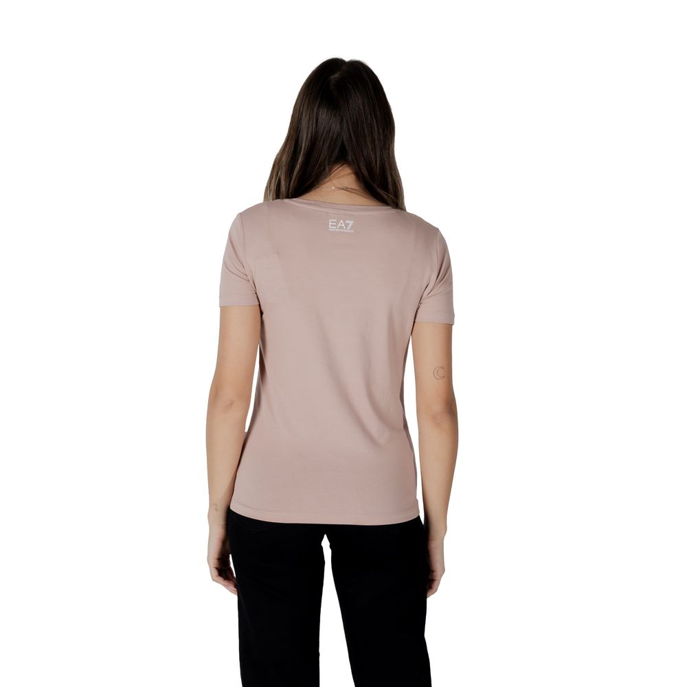 EA7 Emporio Armani Rosa T-Shirt aus Baumwolle
