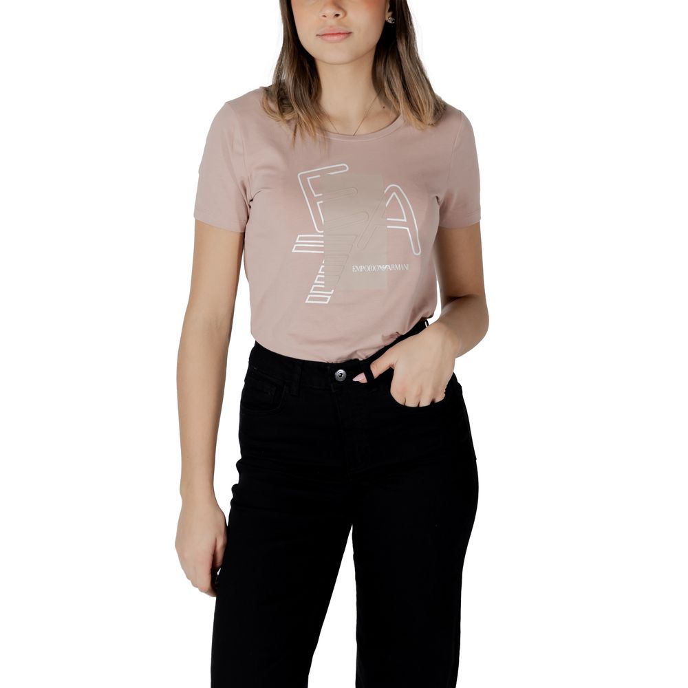 EA7 Emporio Armani Rosa T-Shirt aus Baumwolle