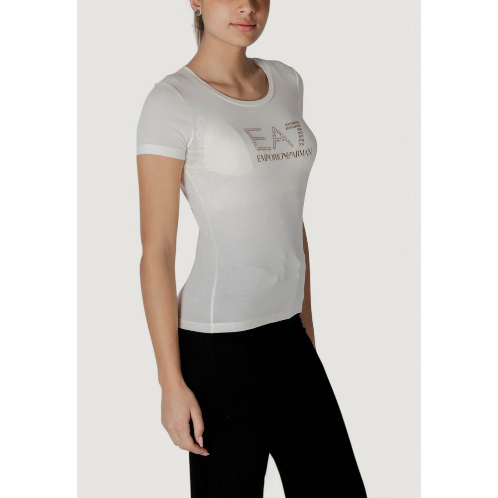 EA7 Emporio Armani Cremefarbenes Modal-T-Shirt