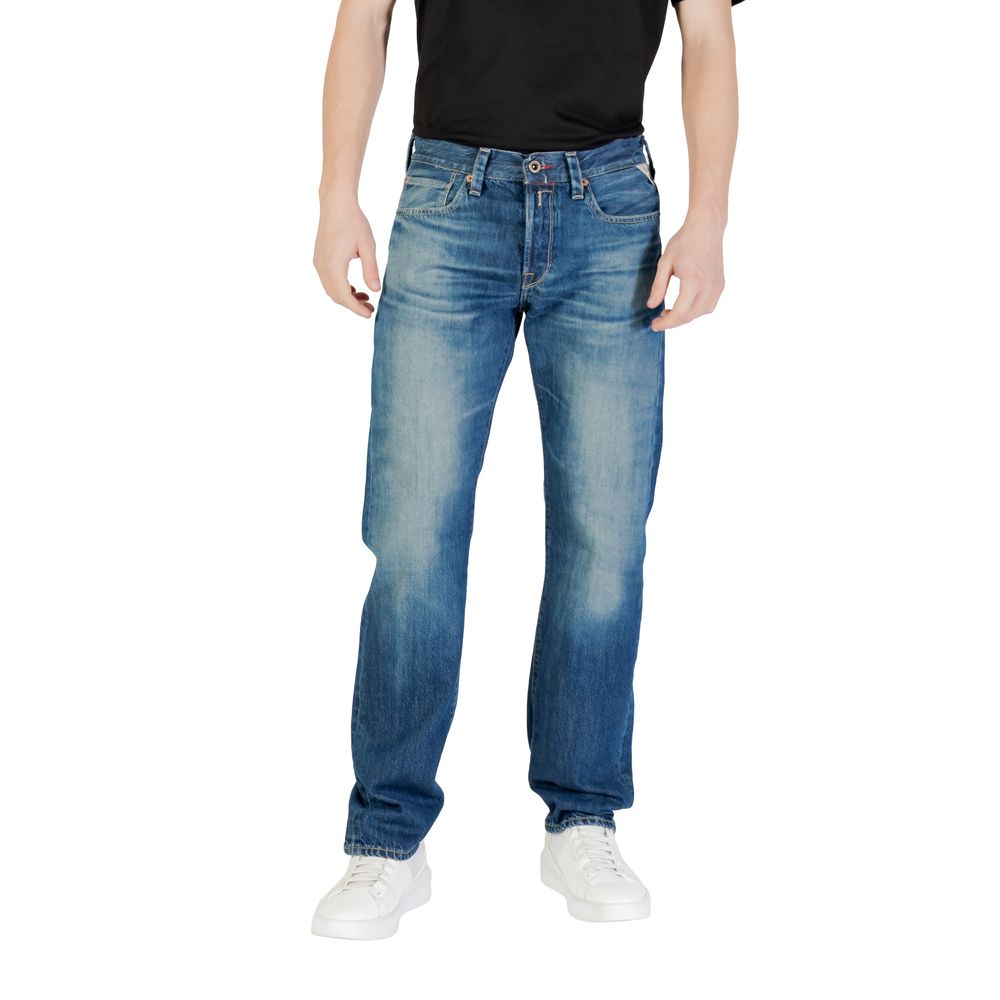 Replay Relaxed Fit Jeans aus blauer Baumwolle