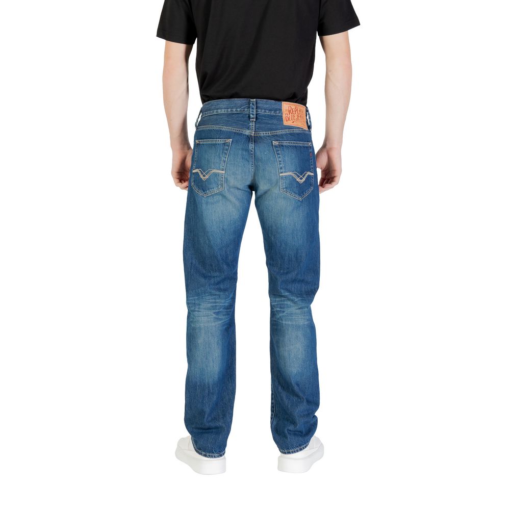 Replay Relaxed Fit Jeans aus blauer Baumwolle