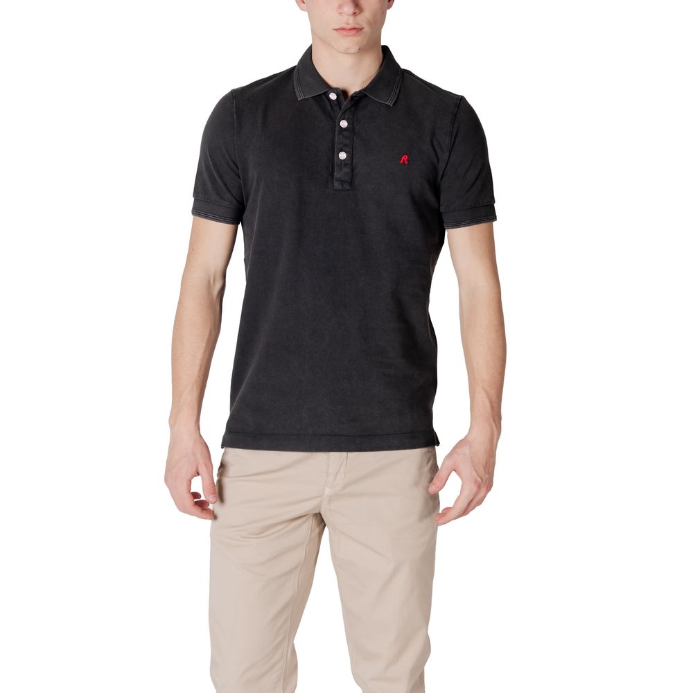 Replay Schwarzes Baumwoll-Poloshirt