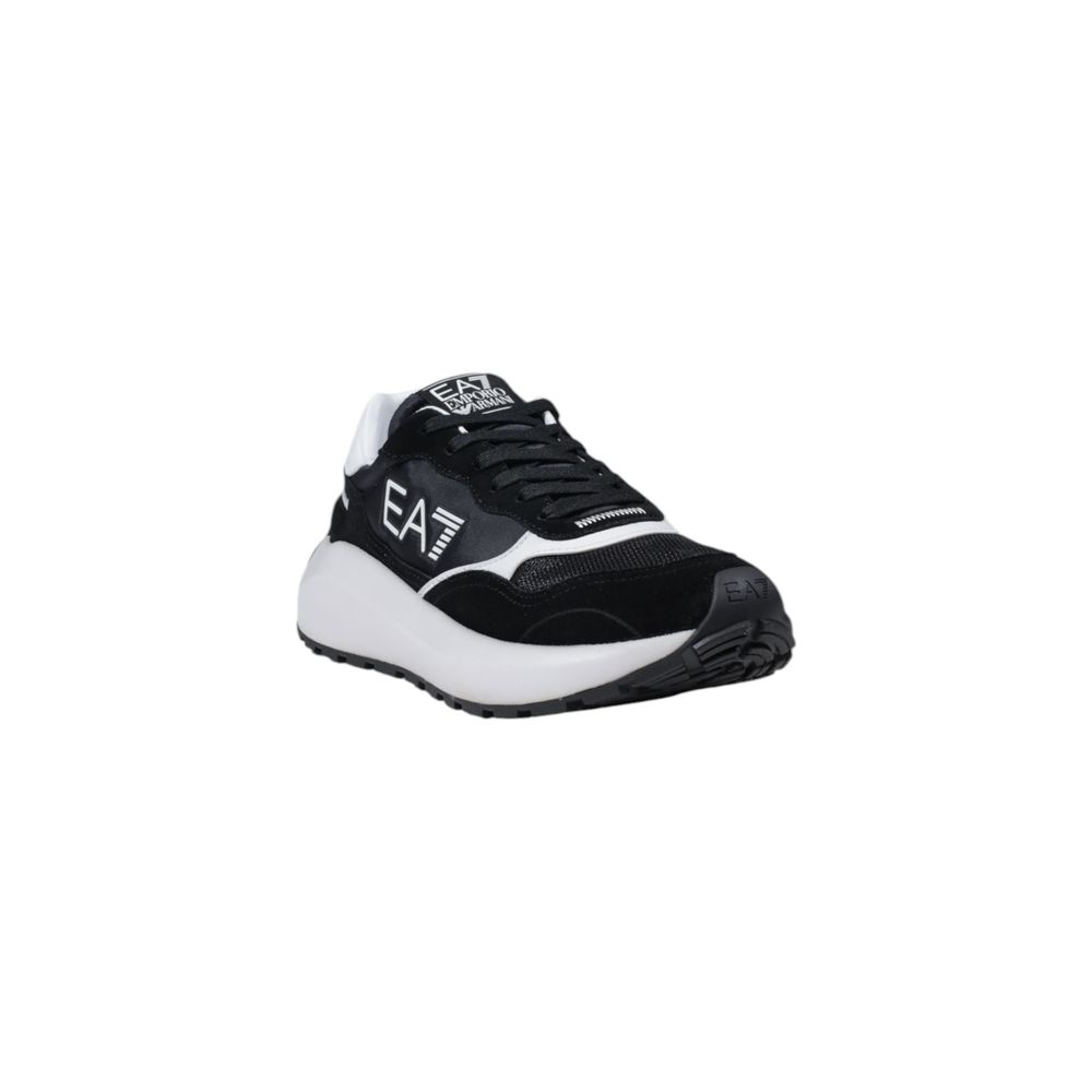 EA7 Emporio Armani Schwarzer und weißer Polyamid-Sneaker
