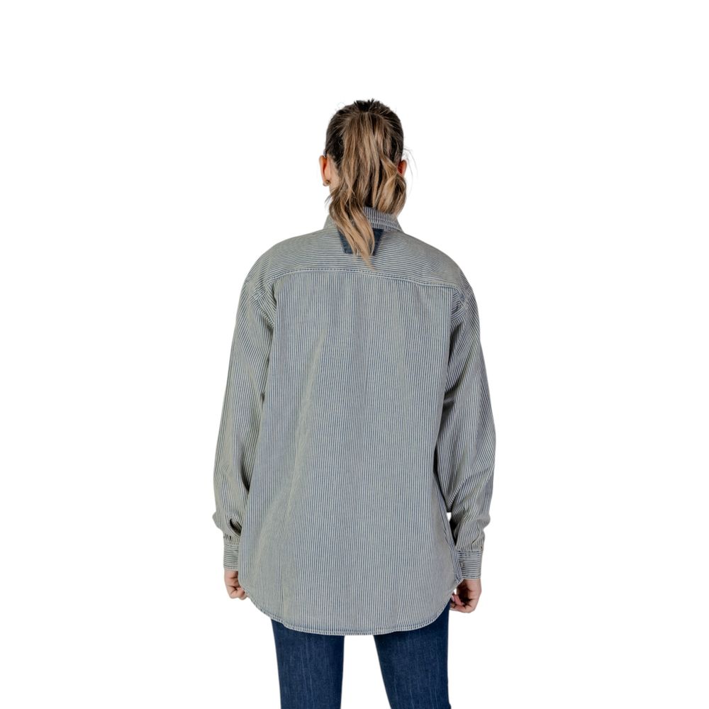 Replay Blaues Baumwollhemd