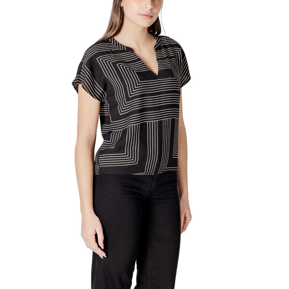 Jacqueline De Yong Schwarzes Viskose-Sportoberteil