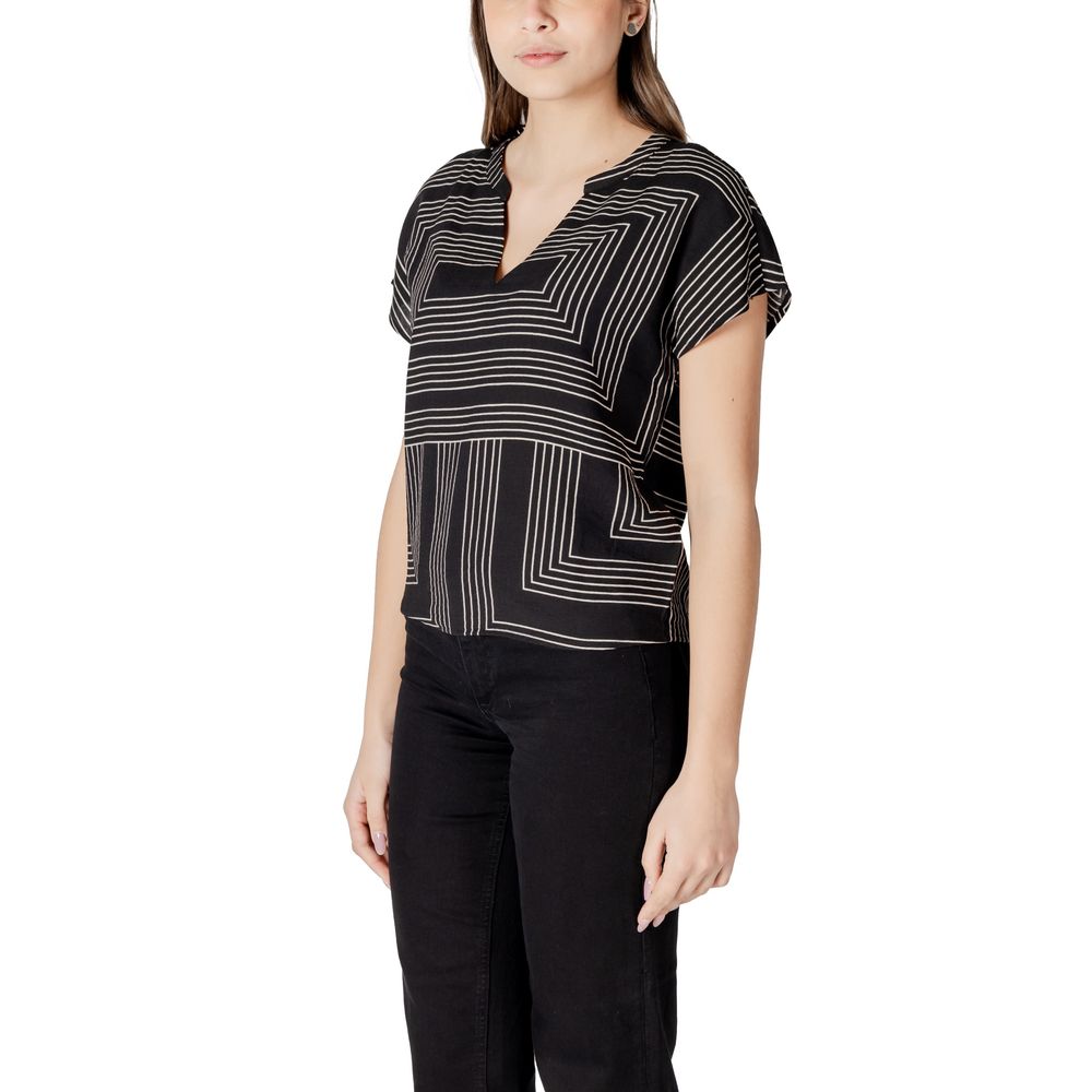 Jacqueline De Yong Schwarzes Viskose-Sportoberteil