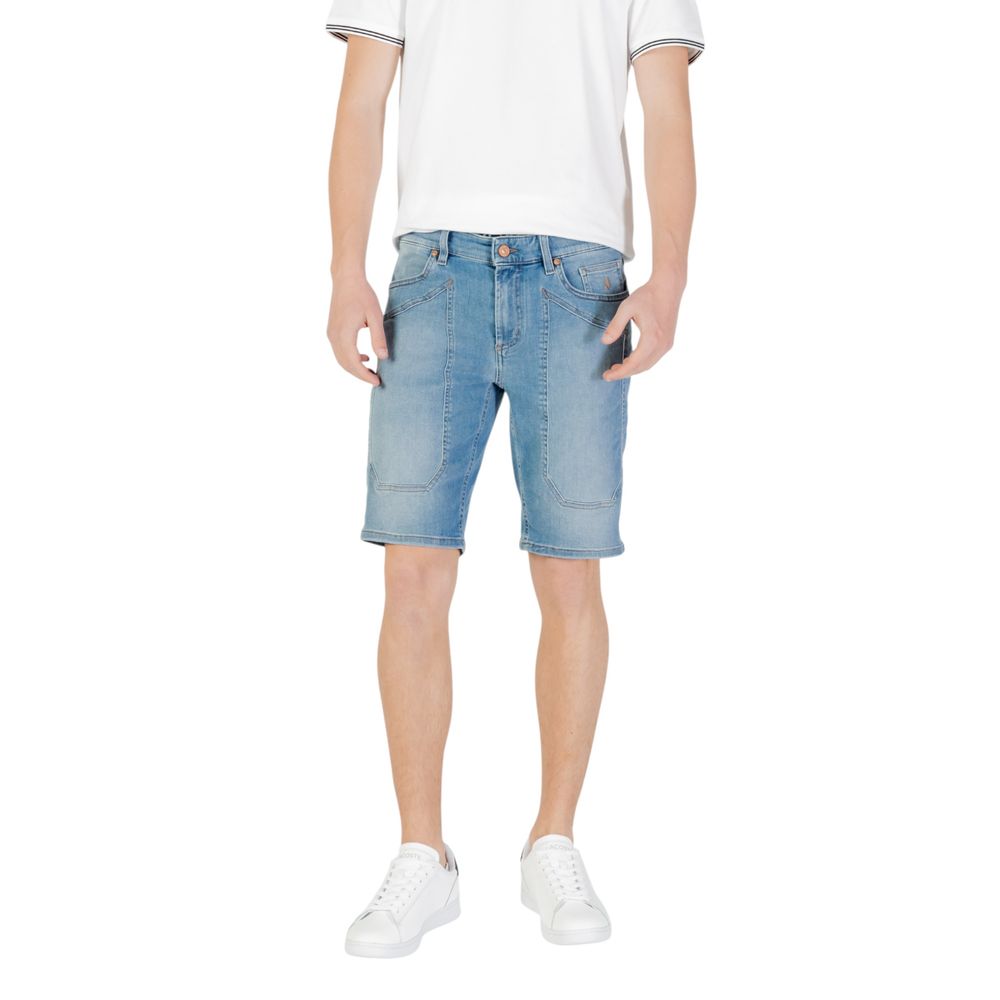 Jeckerson Hellblaue Baumwoll-Bermuda-Shorts