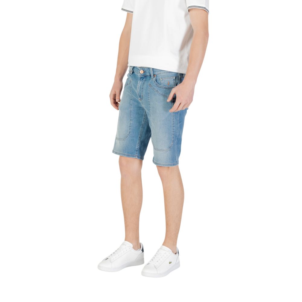 Jeckerson Hellblaue Baumwoll-Bermuda-Shorts