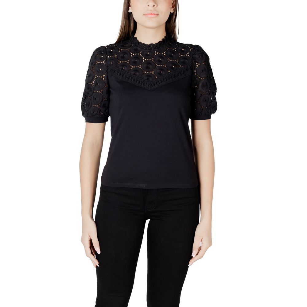 Morgan De Toi Schwarzes T-Shirt aus Baumwolle