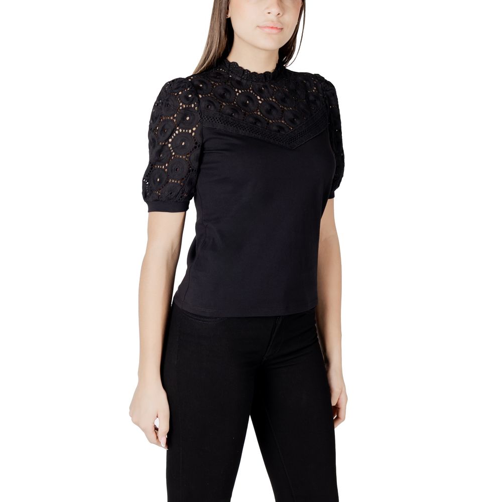 Morgan De Toi Schwarzes T-Shirt aus Baumwolle