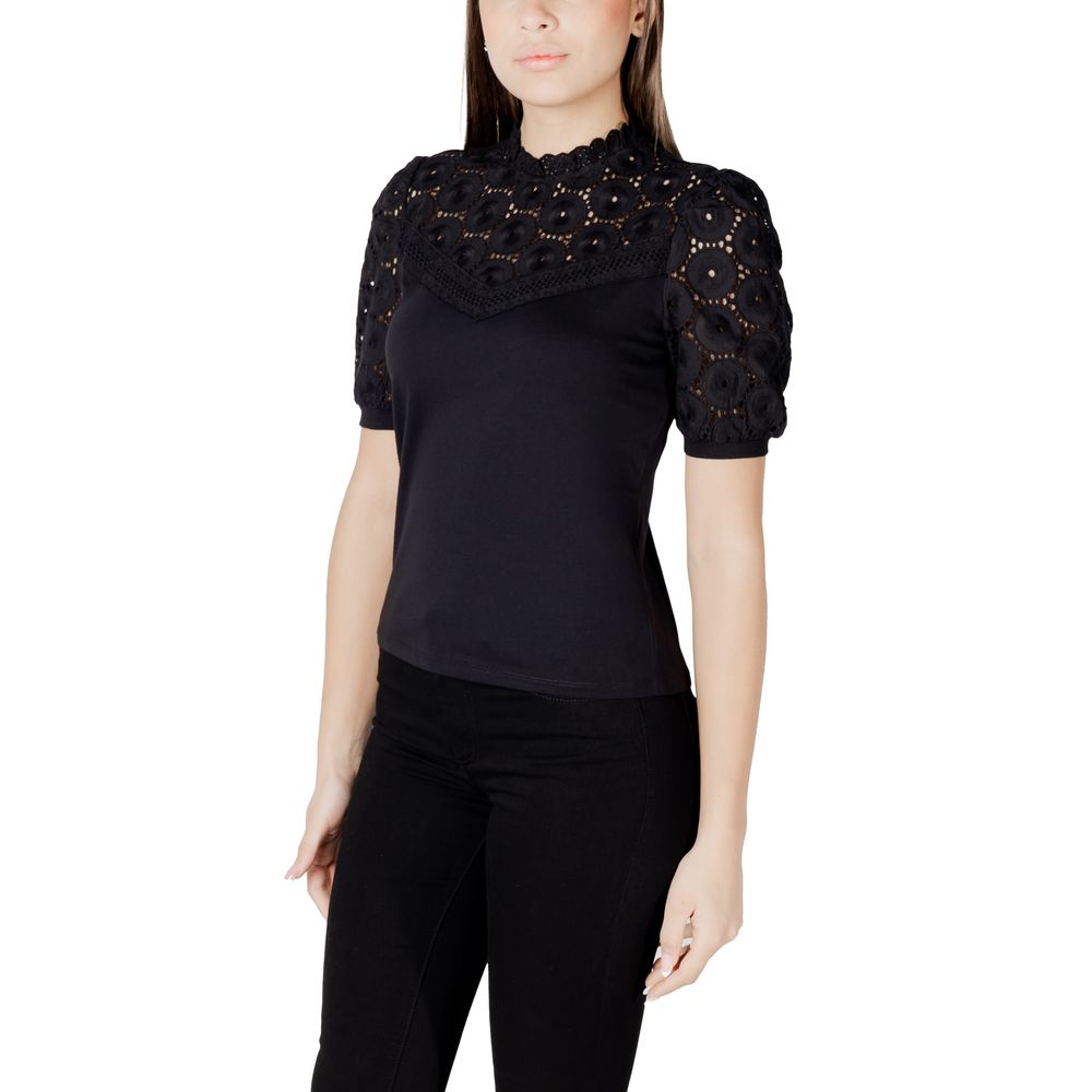 Morgan De Toi Schwarzes T-Shirt aus Baumwolle
