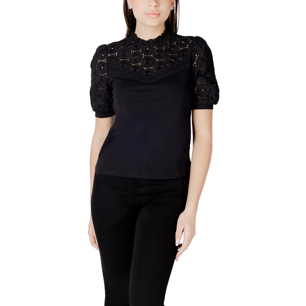 Morgan De Toi Schwarzes T-Shirt aus Baumwolle