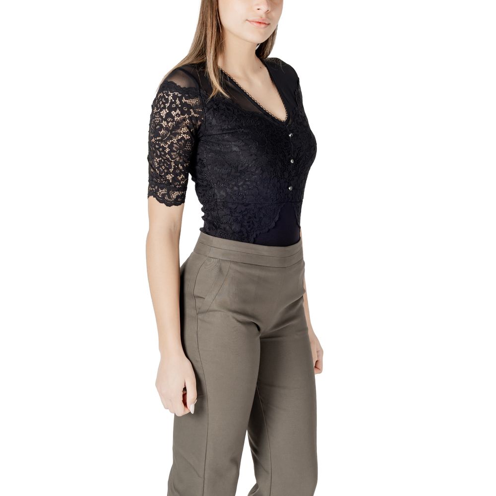 Morgan De Toi Schwarzer Viskose-Bodysuit