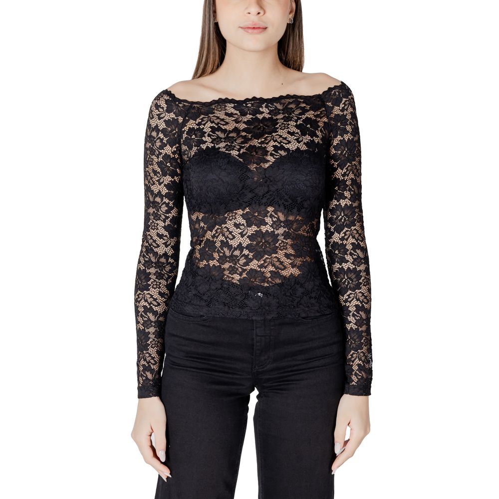 Morgan De Toi Schwarzes Polyamid-Langarmshirt